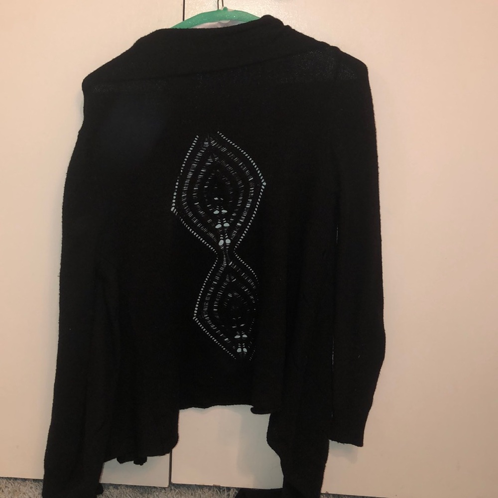Black Patterned Cardigan - image 2